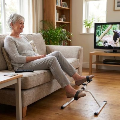 Mini pedaleador para escritorio, sofá y silla - brazos y piernas, resistencia ajustable, hasta 150 kg | PEDALORA