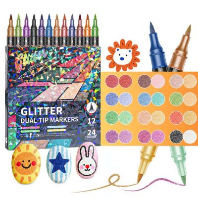 Rotuladores de purpurina de doble punta (24 colores) | ARTGLITZ